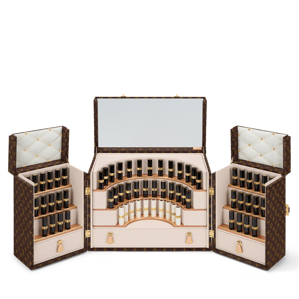 Louis Vuitton has created leather goods and accessories for the products in its first make-up range. Photo: Handout Louis Vuitton has created leather goods and accessories for the products in its first make-up range. Photo: Handout