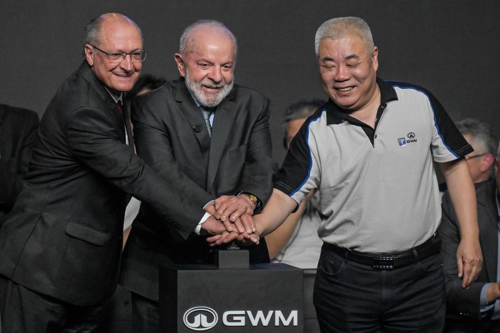 Brazil’s President Luiz Inacio Lula da Silva (centre), Vice President and Minister of Industry and Trade Geraldo Alckmin (left) and Great Wall Motor CEO Mu Feng pose for a picture during the inauguration of the plant on August 15, 2025. Photo: AFP Brazil’s President Luiz Inacio Lula da Silva (centre), Vice President and Minister of Industry and Trade Geraldo Alckmin (left) and Great Wall Motor CEO Mu Feng pose for a picture during the inauguration of the plant on August 15, 2025. Photo: AFP