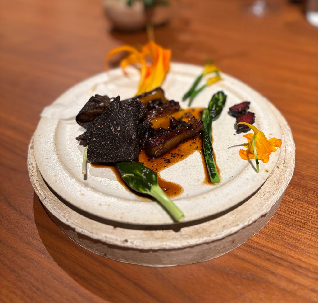 A plate of seasonal flowers and vegetables kick-started the Noma pop-up at YMS by Onefifteen in Taipei. Photo: Charmaine Mok