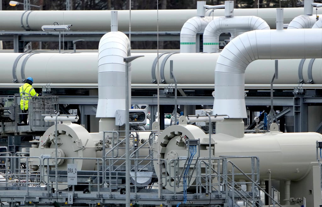 Pipes at the landfall facilities of the Nord Stream 2 gas pipeline are pictured in Lubmin, Germany, in 2022. Photo: AP