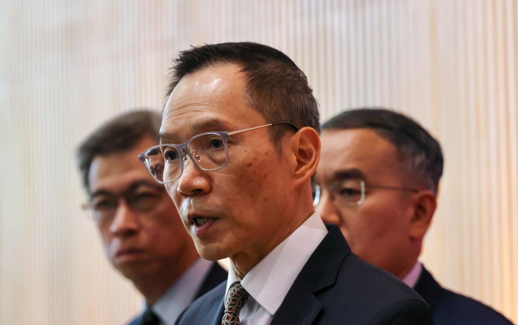 Carlson Chan (centre) says the growing water scandal has sparked doubts over the safety of drinking water acquired by the government. Photo: Karma Lo