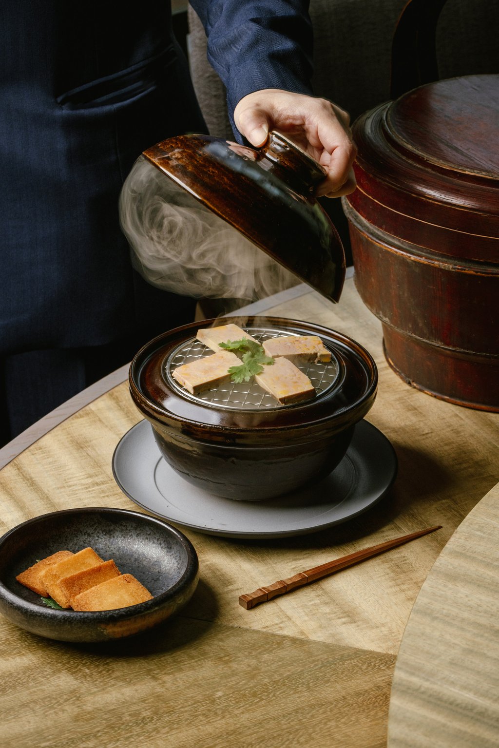The marinated smoked duck liver on crispy toast is beautifully presented. Photo: Nicholas Wong Sixteen Photography The marinated smoked duck liver on crispy toast is beautifully presented. Photo: Nicholas Wong Sixteen Photography