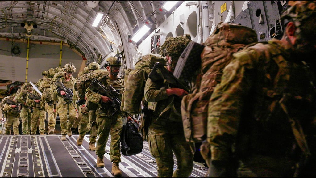 Australian soldiers disembark a troop transport plane in the Philippines as part of a joint military exercise earlier this month. Photo: Australia’s Defence Department Australian soldiers disembark a troop transport plane in the Philippines as part of a joint military exercise earlier this month. Photo: Australia’s Defence Department