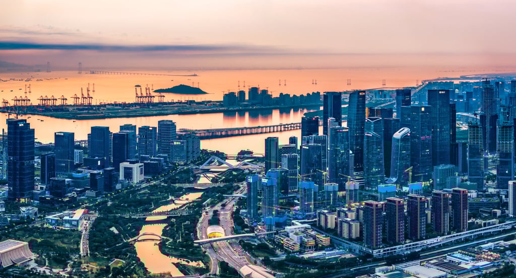 The Chinese government hopes Qianhai will become a world-class centre for international trade and shipping, as well as a premium multi-purpose neighbourhood, by 2035. The Chinese government hopes Qianhai will become a world-class centre for international trade and shipping, as well as a premium multi-purpose neighbourhood, by 2035.