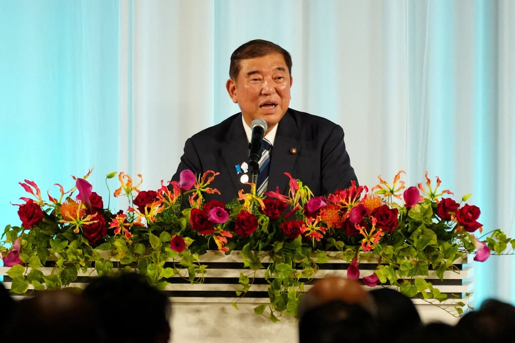 Japanese Prime Minister Shigeru Ishiba speaks at the Tokyo International Conference on African Development in Yokohama on Wednesday. Photo: Pool via Reuters