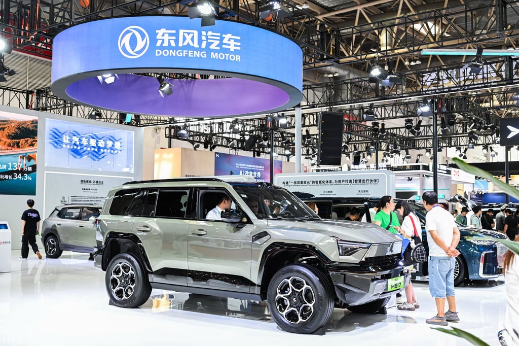 The Dongfeng Motor booth at the China International Supply Chain Expo in Beijing last month. Photo: VCG via Getty Images The Dongfeng Motor booth at the China International Supply Chain Expo in Beijing last month. Photo: VCG via Getty Images