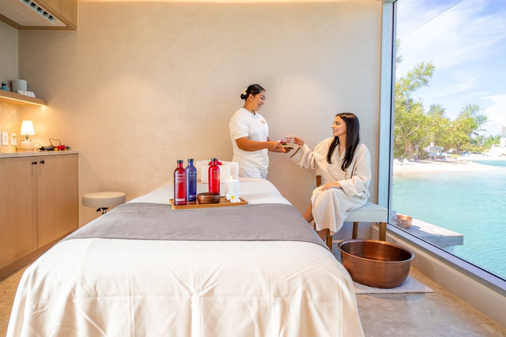 A young spagoer gets ready for a treatment at the South Bank spa in Turks and Caicos. Photo: South Bank in Turks and Caicos
