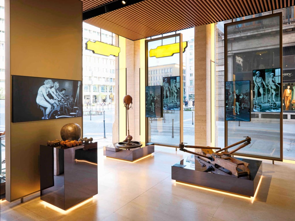 Exercise equipment at Technogym’s “The Art of Wellness” exhibition, during Milan Design Week 2025 in April. Photo: courtesy Technogym