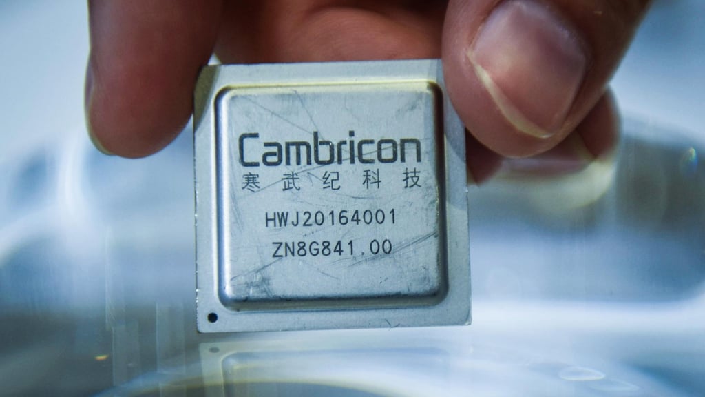 An undated photograph of a new-generation artificial intelligence (AI) chip made by Cambricon Technologies. Photo: Handout
