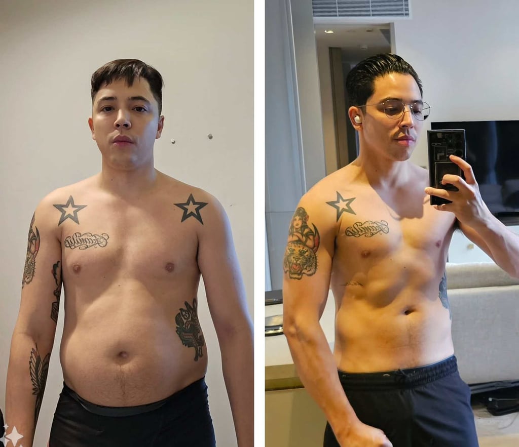 Ryan Merszei before and after starting his fitness transformation. Photo: Ryan Merszei