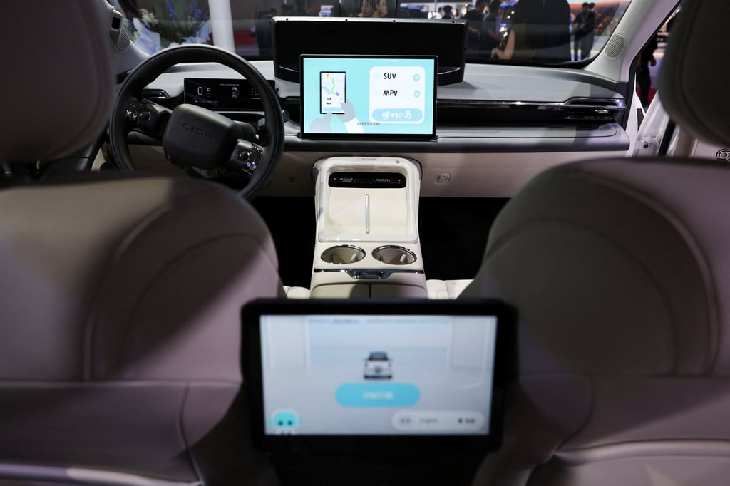 The interior of a Pony.ai robotaxi on display during the Auto Shanghai show on April 24, 2025. Photo: Reuters The interior of a Pony.ai robotaxi on display during the Auto Shanghai show on April 24, 2025. Photo: Reuters