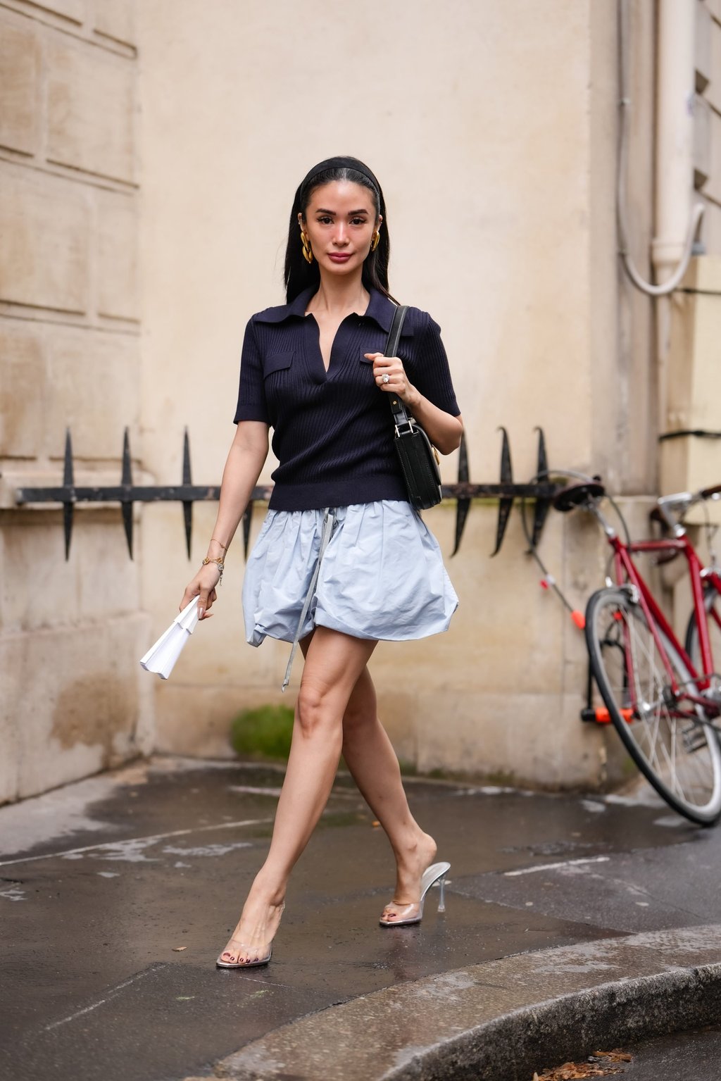Influencer Heart Evangelista wears Patou to the maison’s spring/summer 2026 show. Photo: Getty Images Influencer Heart Evangelista wears Patou to the maison’s spring/summer 2026 show. Photo: Getty Images