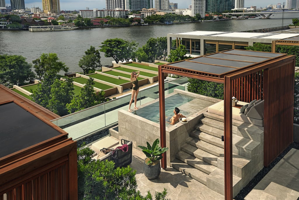 A Verandah Suite at Capella Bangkok overlooking the river. Photo: Handout