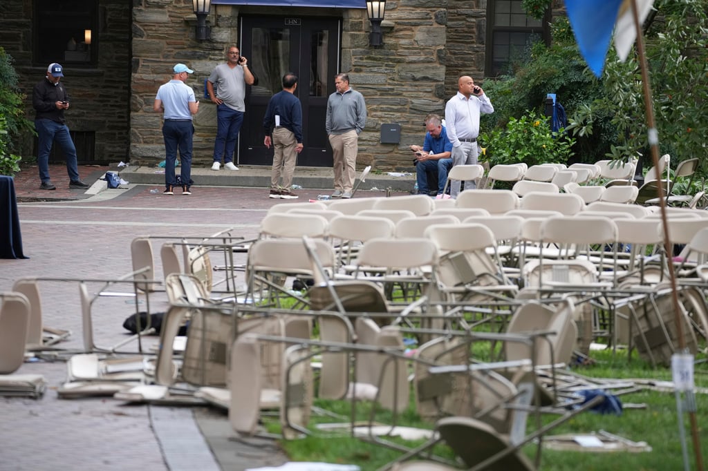 A mess of toppled chairs at the Villanova University campus where an active shooter was reported Thursday. Photo: AP A mess of toppled chairs at the Villanova University campus where an active shooter was reported Thursday. Photo: AP