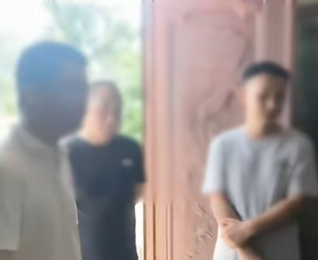 A video posted online shows officials outlining local cremation services while a dying man is in earshot. Photo: Douyin A video posted online shows officials outlining local cremation services while a dying man is in earshot. Photo: Douyin