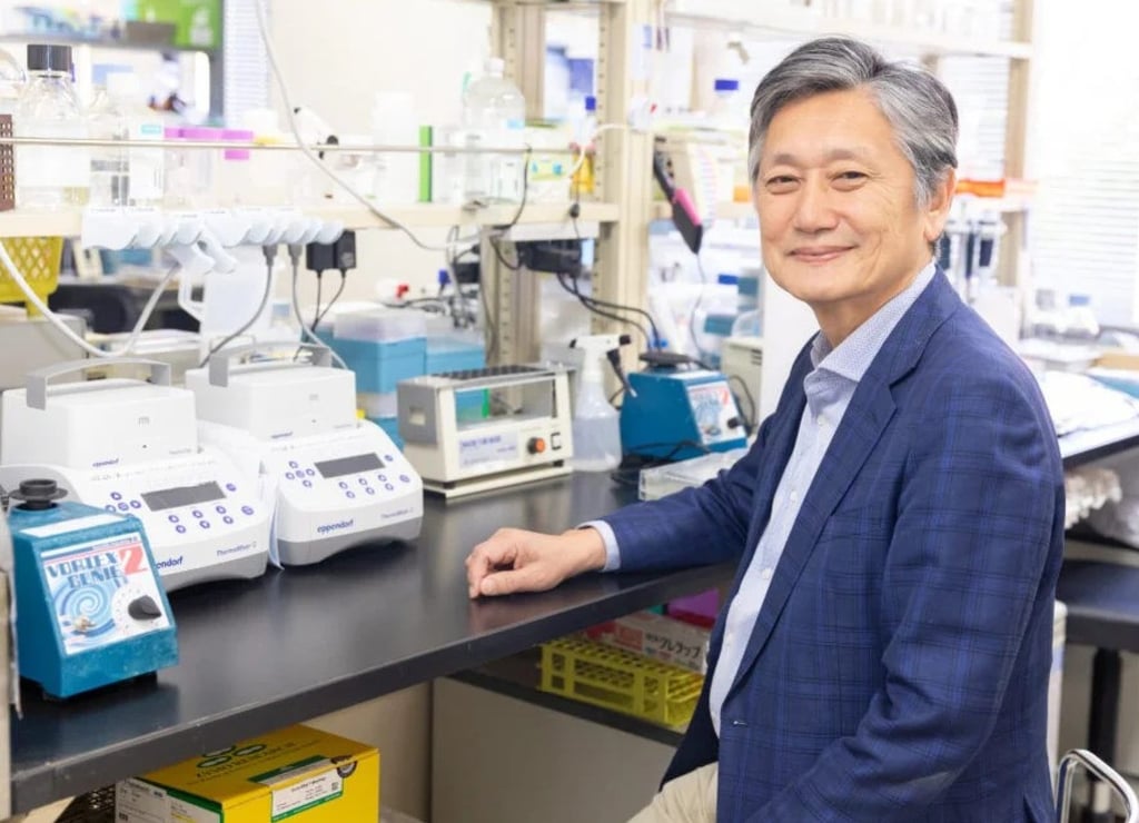 Kyoto University professor Masatoshi Hagiwara in his lab. Photo: Handout