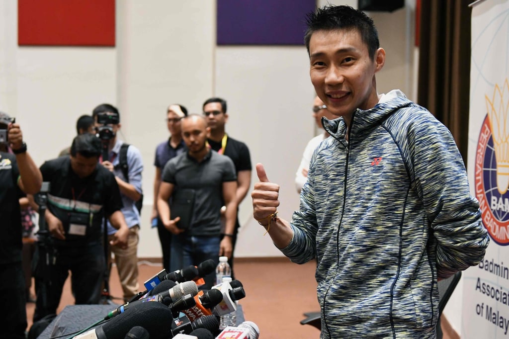 Lee Chong Wei gives a thumbs up after a press conference in Kuala Lumpur in 2018. Photo: AFP Lee Chong Wei gives a thumbs up after a press conference in Kuala Lumpur in 2018. Photo: AFP