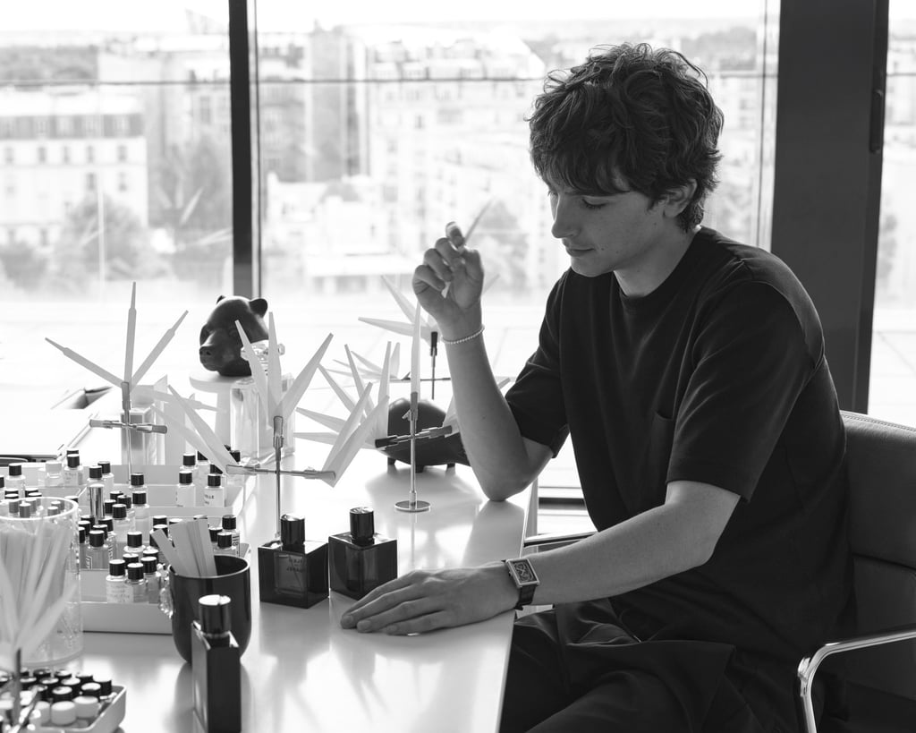 Timothée Chalamet discovering Bleu de Chanel L’Exclusif. Photo: Handout Timothée Chalamet discovering Bleu de Chanel L’Exclusif. Photo: Handout