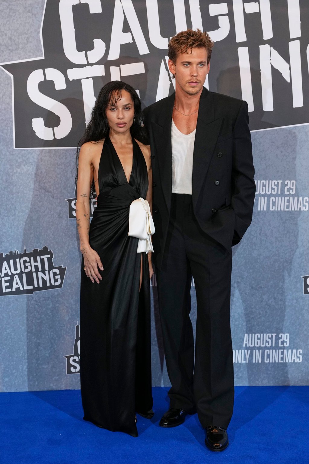 Zoë Kravitz and Austin Butler changed into more formal outfits during their appearance in London, on August 19. Photo: AP