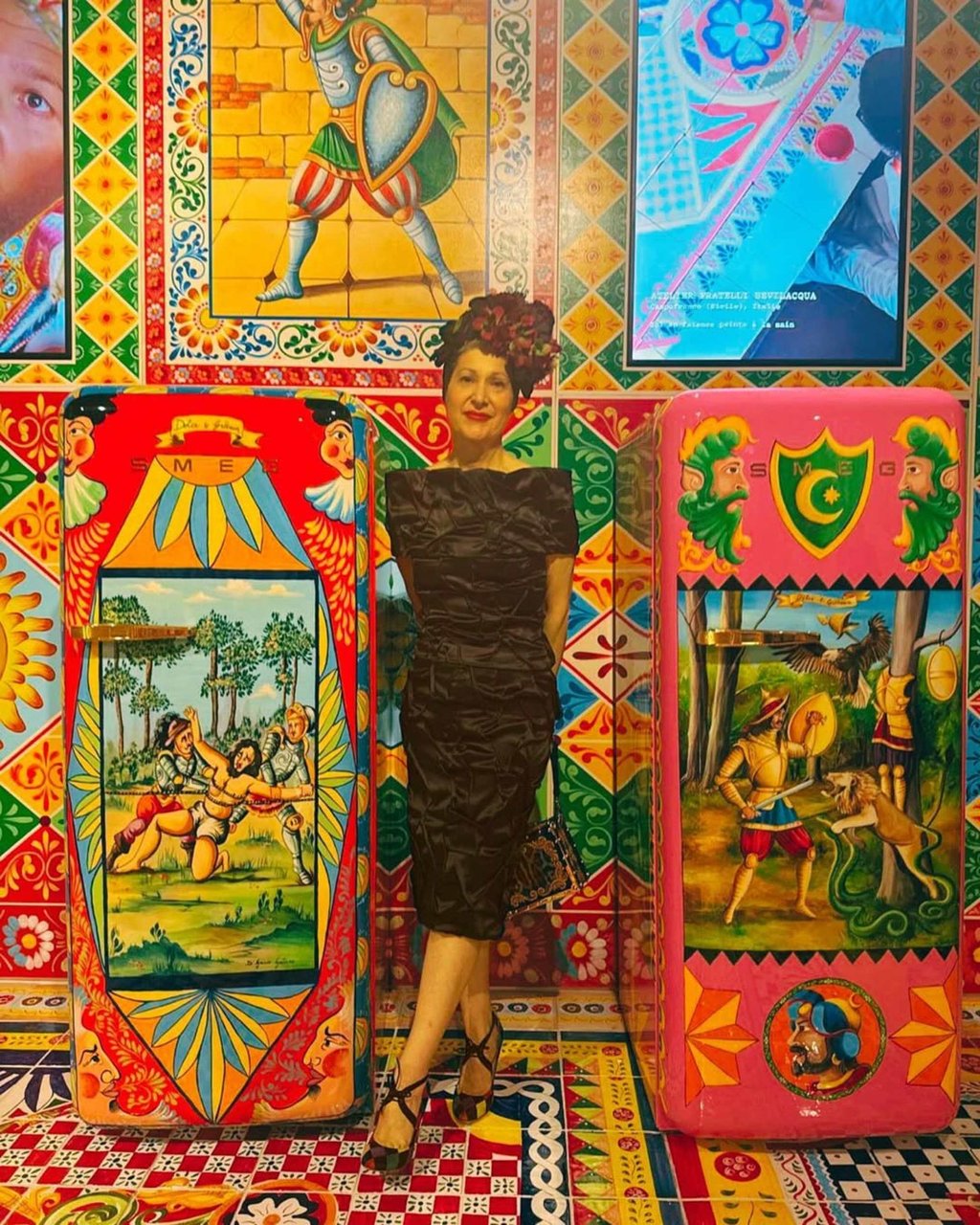 Marylin Fitoussi – who is renowned for her eccentric outfits – at a Dolce & Gabbana event in March. Photo: @marylin.fitoussi/Instagram