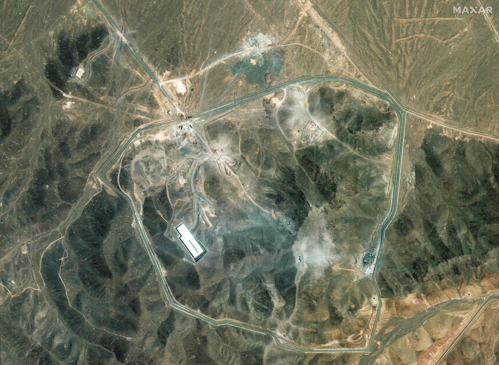 A satellite image of the Fordow Fuel Enrichment Plant, one week after US strikes on three Iranian nuclear sites early on June 22. Photo: Maxar Technologies/AFP