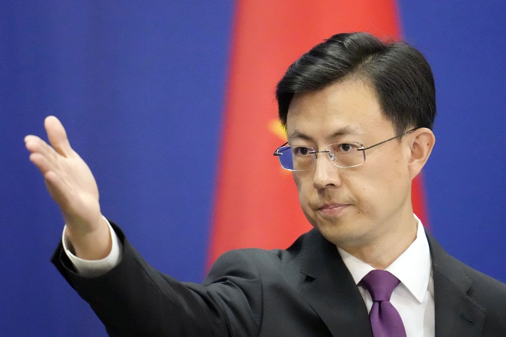 Chinese Foreign Ministry spokesperson Guo Jiakun says Beijing hopes Julie Eadeh will uphold the principle of non-interference and ‘abide by international conventions’. Photo: Kyodo Chinese Foreign Ministry spokesperson Guo Jiakun says Beijing hopes Julie Eadeh will uphold the principle of non-interference and ‘abide by international conventions’. Photo: Kyodo