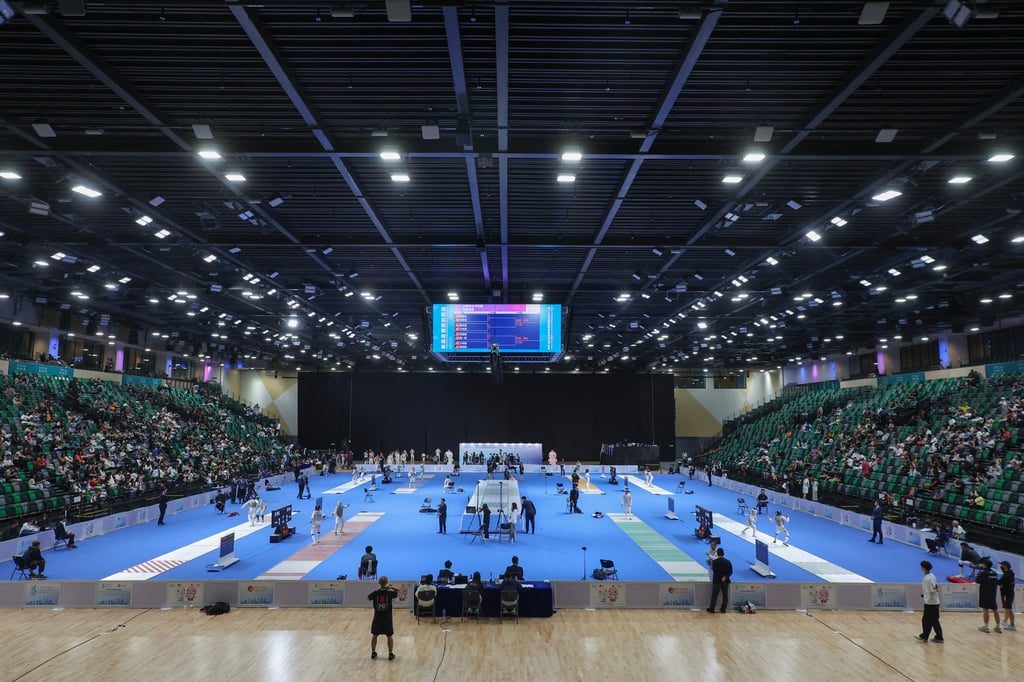 The fencing test event for the National Games at Kai Tak Arena in June. Photo: Edmond So The fencing test event for the National Games at Kai Tak Arena in June. Photo: Edmond So