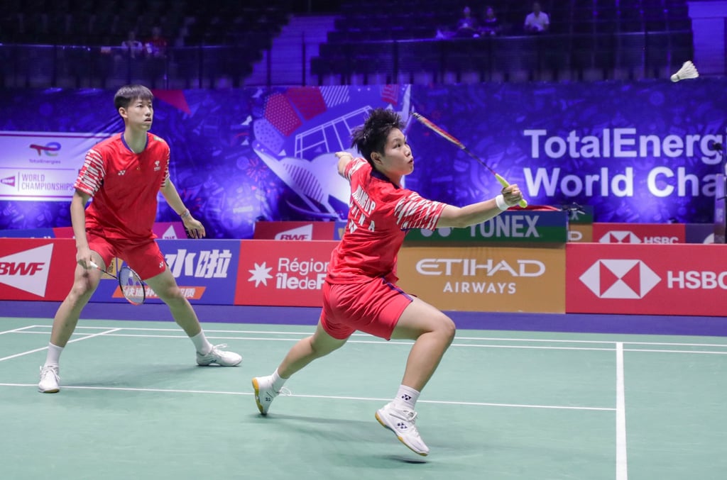 China’s Feng Yanzhe and Huang Dongping (right) came up short at the World Championships. Photo: Xinhua