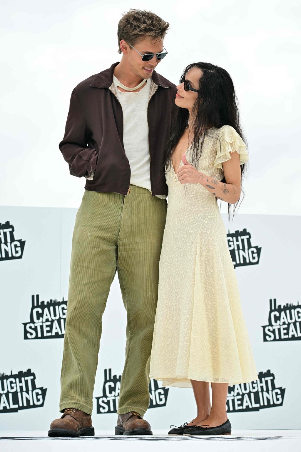 Austin Butler and Zoë Kravitz epitomised summer during their appearance for a UK screening of Caught Stealing in central London, on August 19. Photo: AFP