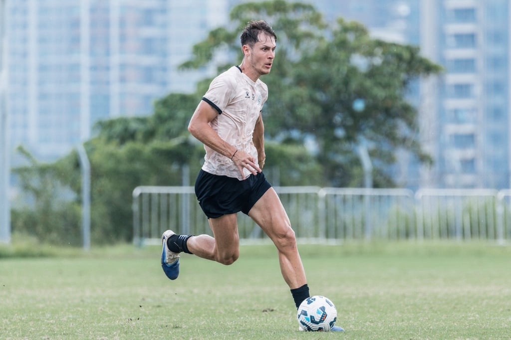 Australian striker James Temelkovski in pre-season action for Tai Po against Southern. Photo: Tai Po FC