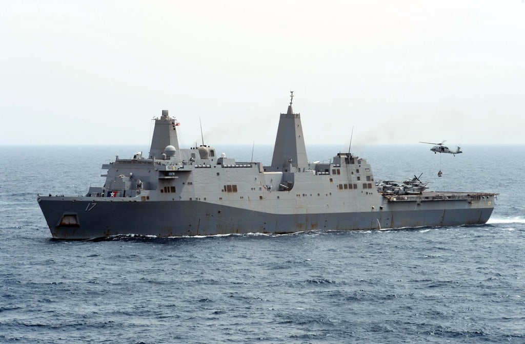 The amphibious transport dock ship, USS San Antonio. File photo: US Navy via AFP