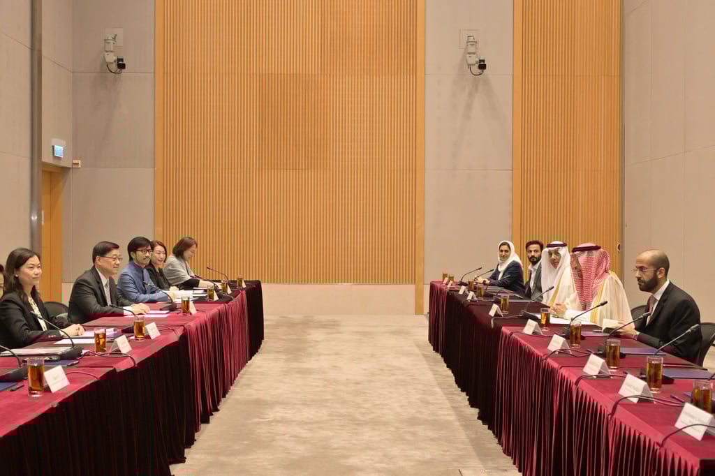 The memorandum of understanding between Hong Kong and Saudi Arabia was signed on Friday. Photo: Handout The memorandum of understanding between Hong Kong and Saudi Arabia was signed on Friday. Photo: Handout