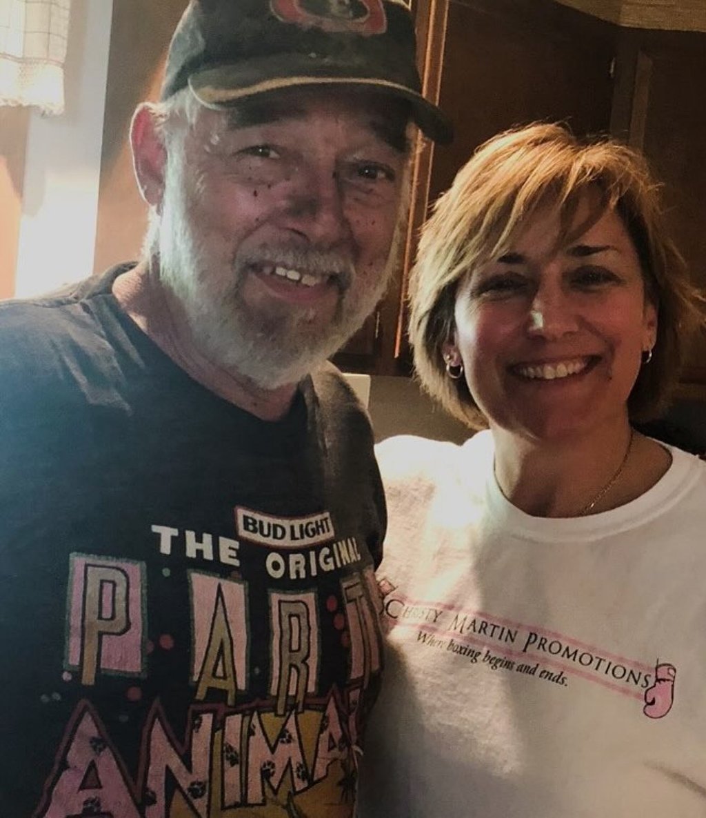 Christy Martin with her father – a coal miner – in 2018. Photo: @christymartinpromotions/Instagram Christy Martin with her father – a coal miner – in 2018. Photo: @christymartinpromotions/Instagram