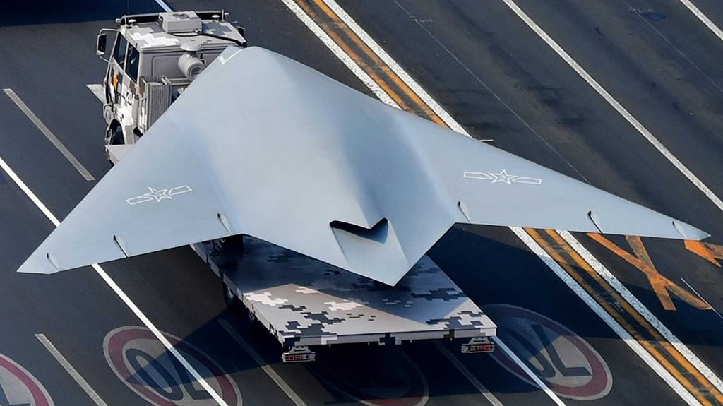 Drones such as the armed reconnaissance stealth drone, the GJ-11, are expected to be on show during China’s military parade on September 3. Robot dogs and other quadruped systems are also expected to be out in force. Photo: Handout