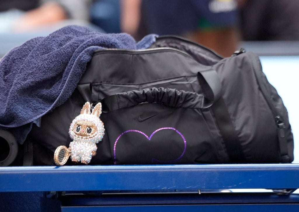 One of Naomi Osaka’s Labubu dolls at the US Open. Photo: Reuters