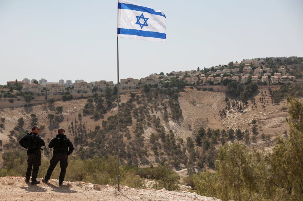 An Israeli flag flutters, as part of an Israeli settlement in the Israeli-occupied West Bank. Photo: Reuters An Israeli flag flutters, as part of an Israeli settlement in the Israeli-occupied West Bank. Photo: Reuters