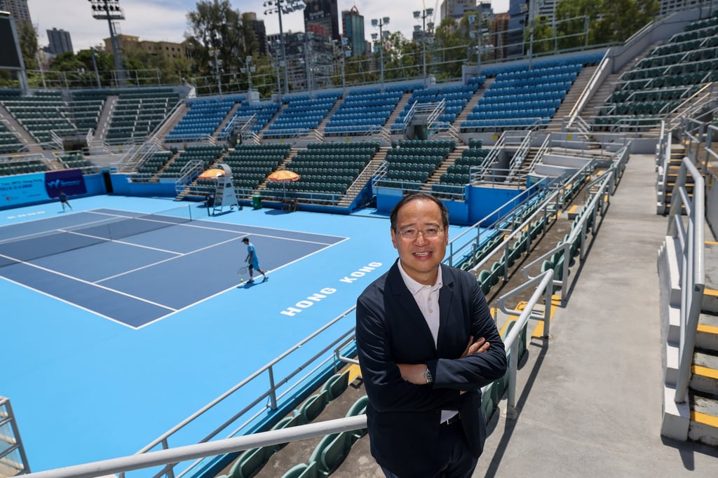 Local tennis chief Michael Cheng at Victoria Park Tennis Court. Photo: Nora Tam