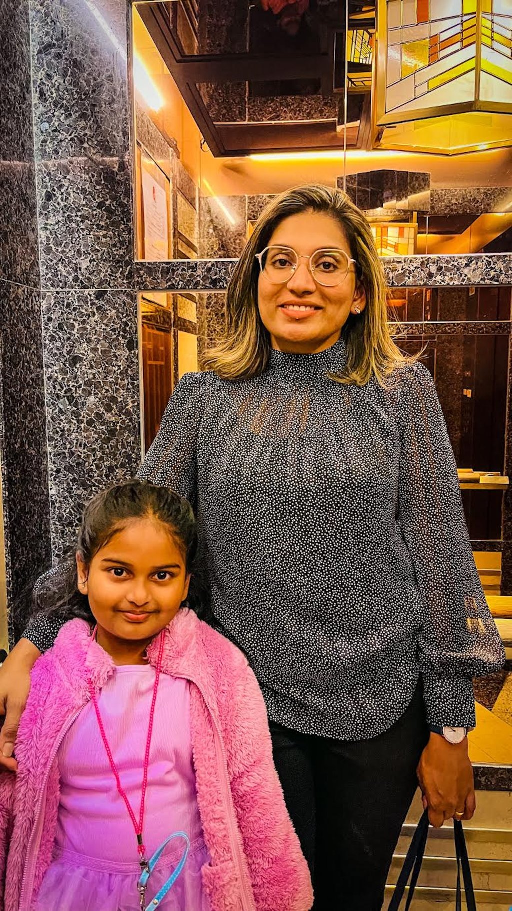 Nandika, before she started seeing an online fitness trainer, with her daughter Arya. Photo: Ashanthi Nandika