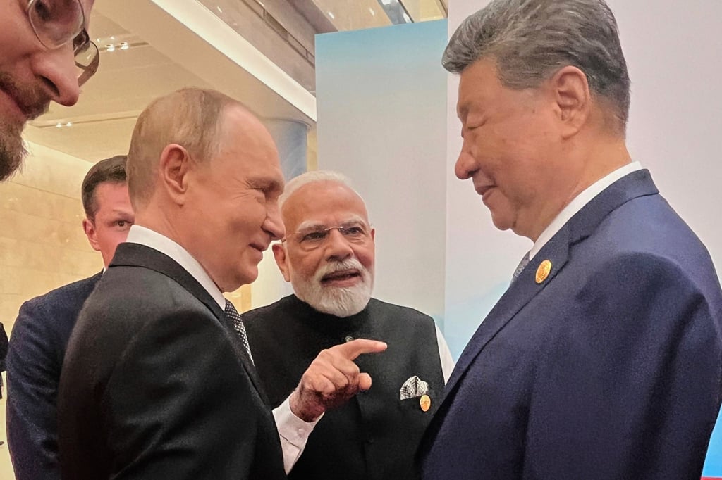 As his country faces steep US tariffs, Indian Prime Minister Narendra Modi used the SCO summit in Tianjin on Monday to deepen ties with the leaders of China and Russia. Photo: AP As his country faces steep US tariffs, Indian Prime Minister Narendra Modi used the SCO summit in Tianjin on Monday to deepen ties with the leaders of China and Russia. Photo: AP