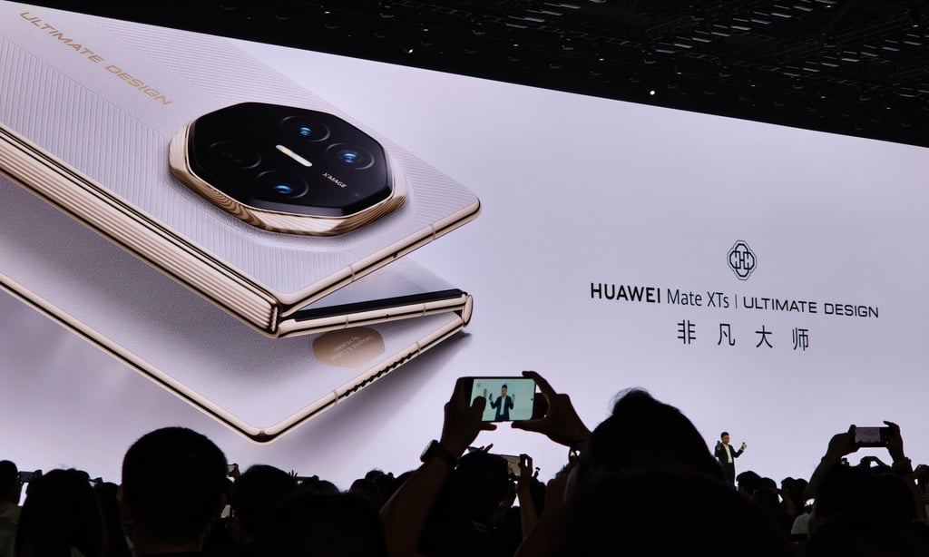 Huawei unveiled the Mate XTs during an event in Shenzhen on Thursday. Photo: Handout
