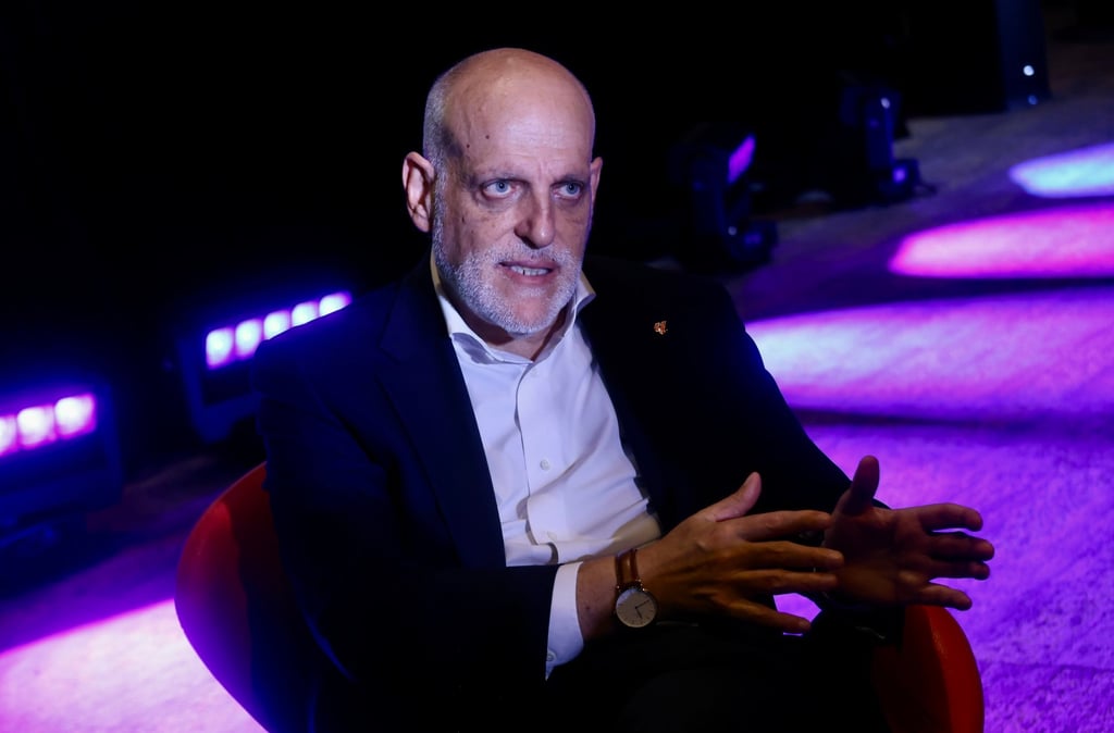 La Liga president Javier Tebas at the World Football Summit. Photo: Jonathan Wong