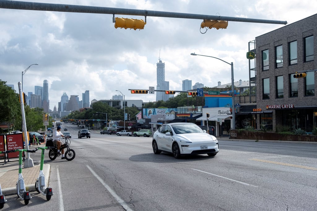 A Tesla robotaxi drives in Austin, Texas in June 2025. Tesla moved its corporate base from Delaware to Texas in 2024. Photo: Reuters A Tesla robotaxi drives in Austin, Texas in June 2025. Tesla moved its corporate base from Delaware to Texas in 2024. Photo: Reuters