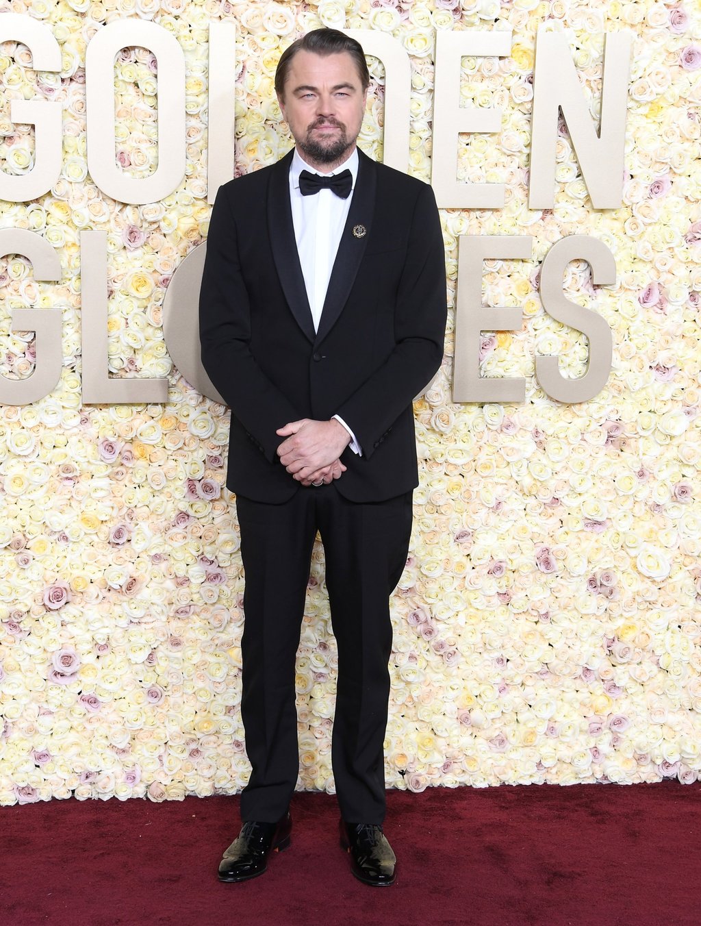 Leonardo DiCaprio in Giorgio Armani at the Golden Globes in 2024. Photo: Handout