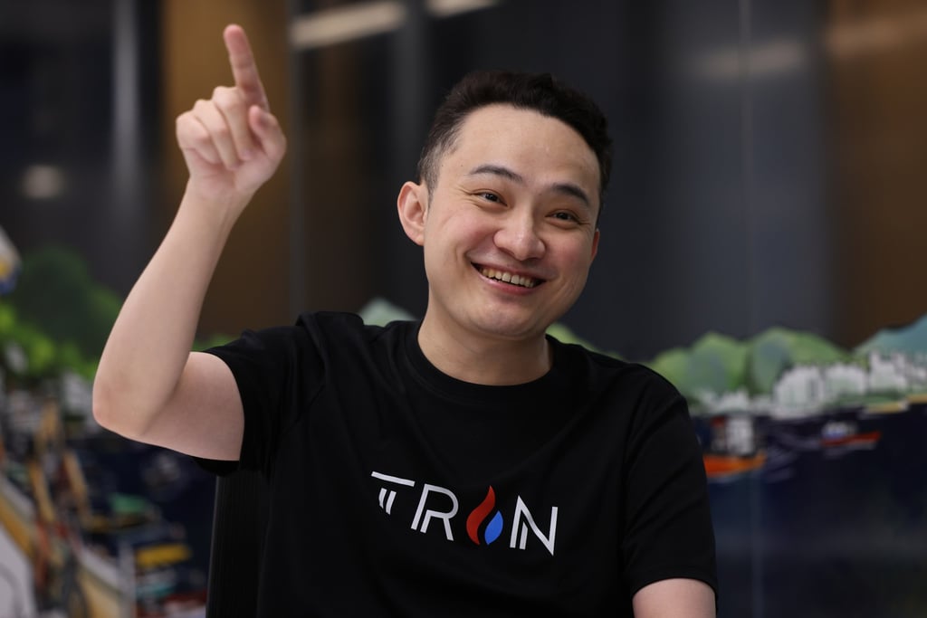 Cryptocurrency entrepreneur Justin Sun poses for a photograph at the Post’s office in Causeway Bay, Hong Kong, on August 28, 2025. Photo: Nora Tam