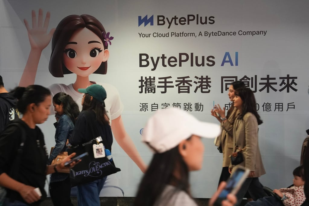 An advertisement in Hong Kong for BytePlus, a ByteDance cloud platform that provides AI services. Photo: Eugene Lee An advertisement in Hong Kong for BytePlus, a ByteDance cloud platform that provides AI services. Photo: Eugene Lee