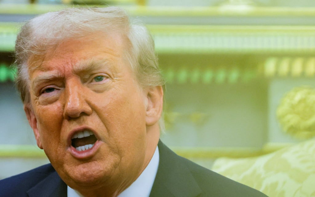 US President Donald Trump during a White House meeting on Wednesday. Photo: Reuters