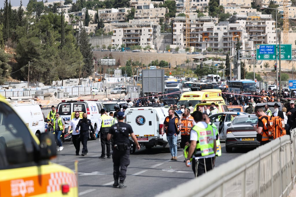 The scene of the shooting on the outskirts of Jerusalem. Photo: Reuters The scene of the shooting on the outskirts of Jerusalem. Photo: Reuters