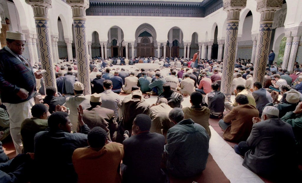 Worshippers pray inside the Grand Mosque of Paris. Photo: Reuters Worshippers pray inside the Grand Mosque of Paris. Photo: Reuters