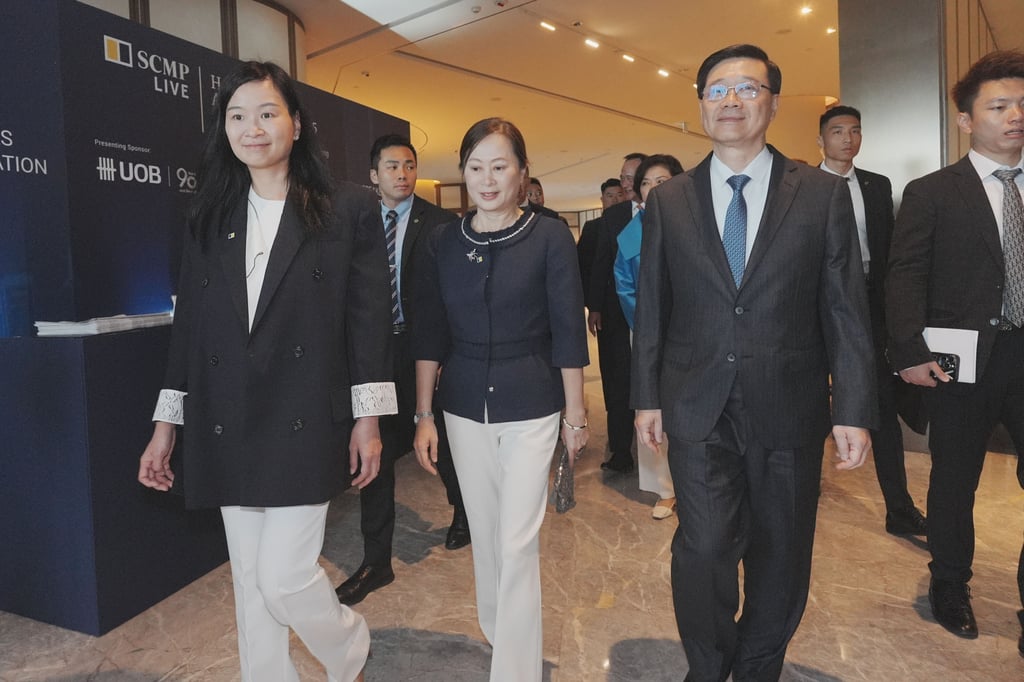 (Left to right) Chief Executive Officer of South China Morning Post Catherine So, Editor-in-Chief Tammy Tam and Chief Executive John Lee at the Post’s Hong Kong-Asean Summit. Photo: May Tse (Left to right) Chief Executive Officer of South China Morning Post Catherine So, Editor-in-Chief Tammy Tam and Chief Executive John Lee at the Post’s Hong Kong-Asean Summit. Photo: May Tse