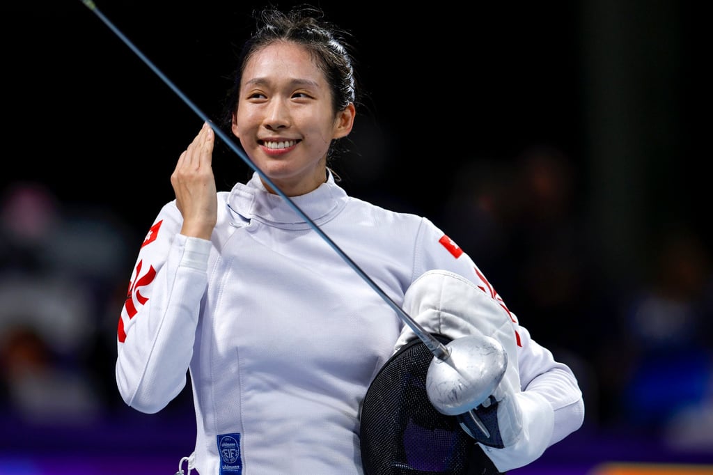 Vivian Kong reacts after winning the women’s épée individual gold medal at the 2024 Olympic Games in Paris. Photo: Xinhua Vivian Kong reacts after winning the women’s épée individual gold medal at the 2024 Olympic Games in Paris. Photo: Xinhua